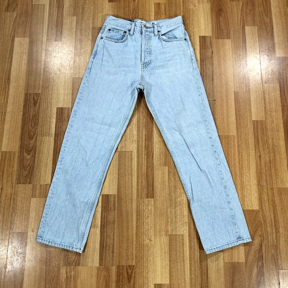 Re/Done Jeans Womens Sz 25 Blue Originals Button Fly High Rise Ankle Crop Denim